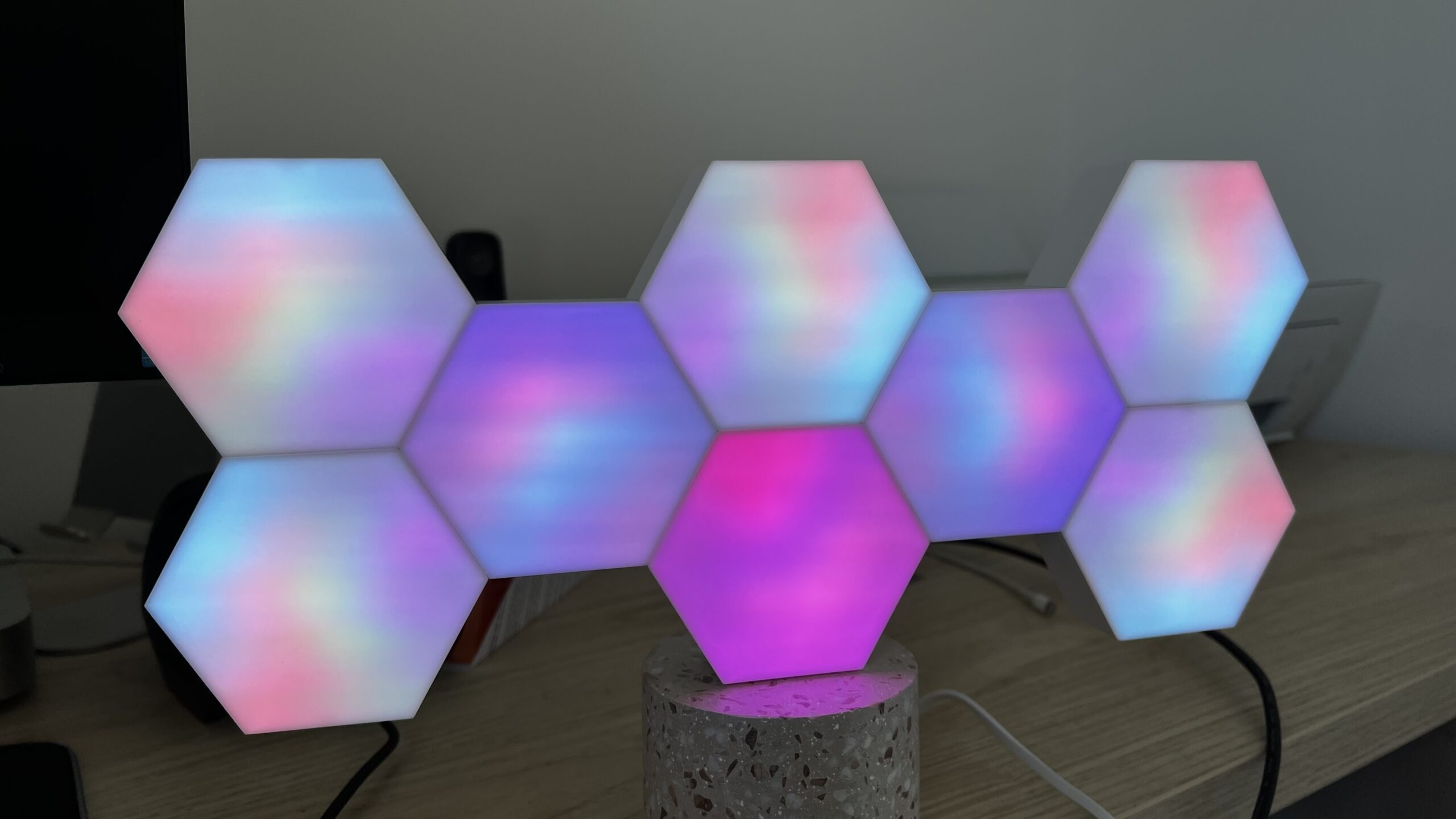 Cololight Hexagonal lighting panels multicoloured.