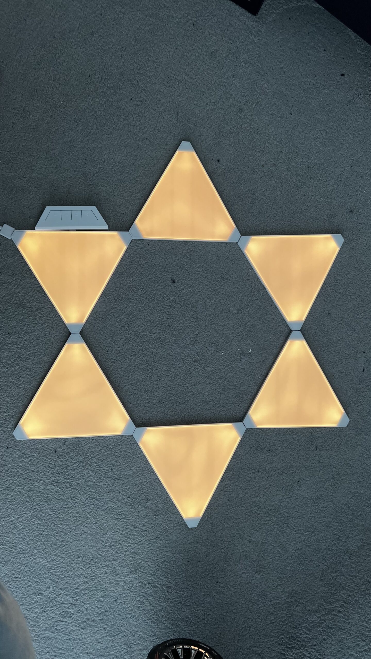 An array of cololight triangles to represent a star.