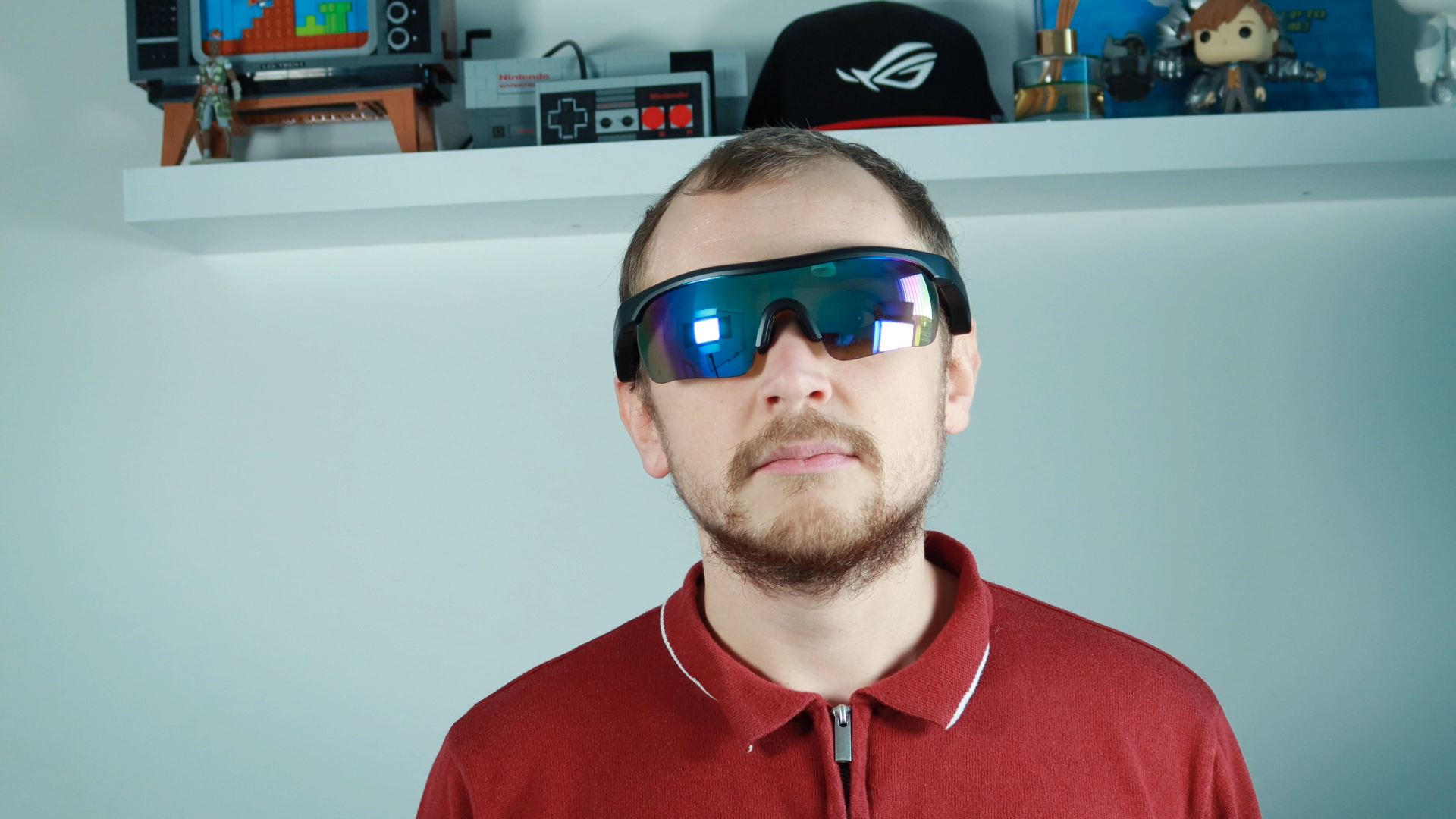 A person wearing Ghosted Smart shades