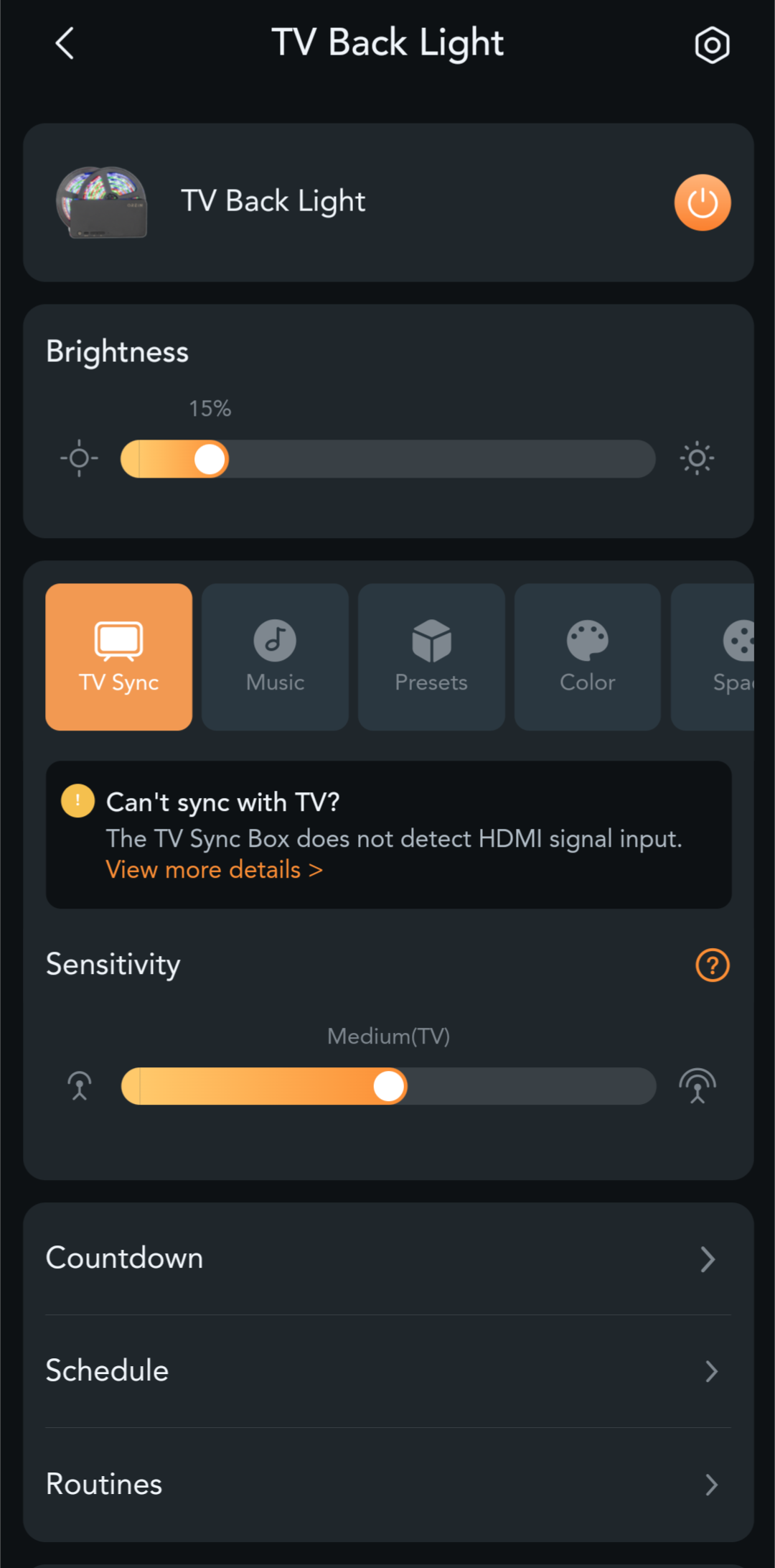 AiDot - TV Sync Settings